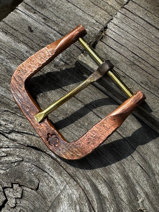Hand forged belt buckle